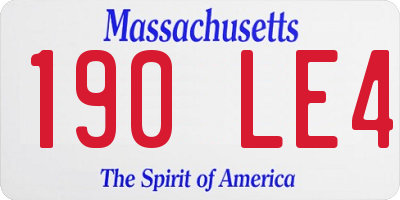 MA license plate 190LE4
