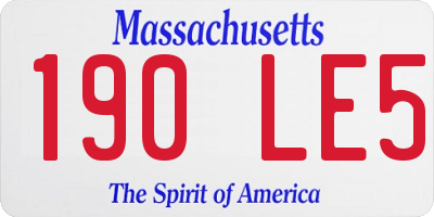 MA license plate 190LE5