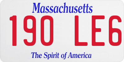 MA license plate 190LE6
