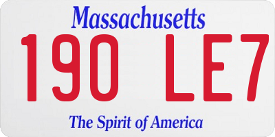 MA license plate 190LE7