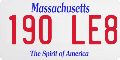 MA license plate 190LE8