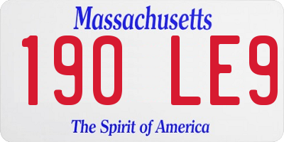 MA license plate 190LE9