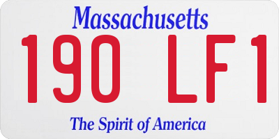 MA license plate 190LF1