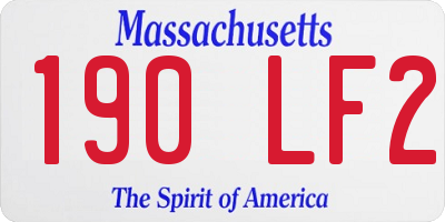 MA license plate 190LF2
