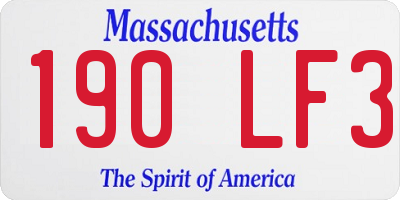MA license plate 190LF3