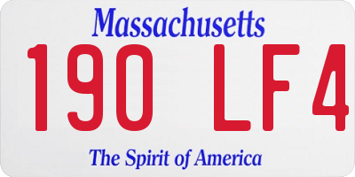 MA license plate 190LF4