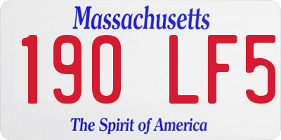 MA license plate 190LF5