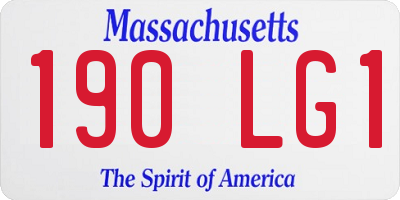 MA license plate 190LG1