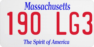 MA license plate 190LG3