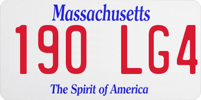 MA license plate 190LG4