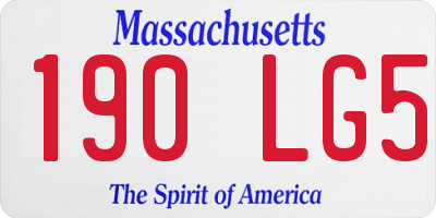 MA license plate 190LG5