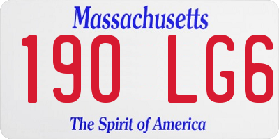 MA license plate 190LG6