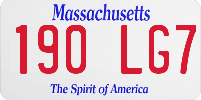 MA license plate 190LG7
