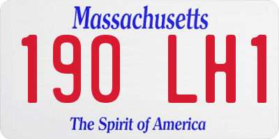 MA license plate 190LH1