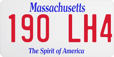 MA license plate 190LH4