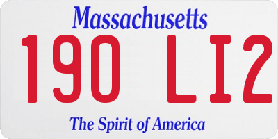 MA license plate 190LI2