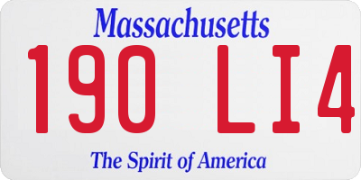 MA license plate 190LI4