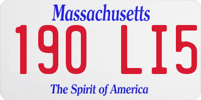 MA license plate 190LI5
