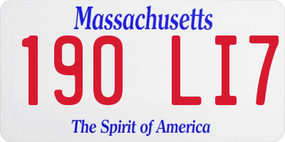 MA license plate 190LI7