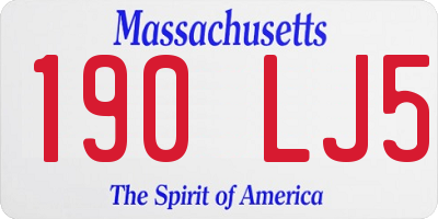 MA license plate 190LJ5