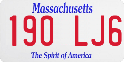 MA license plate 190LJ6