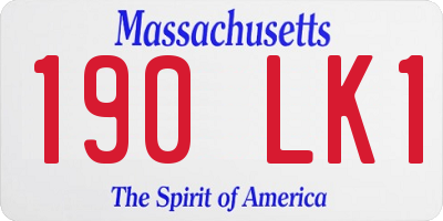 MA license plate 190LK1