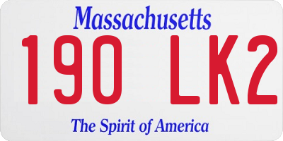 MA license plate 190LK2