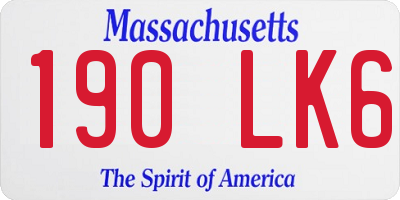MA license plate 190LK6