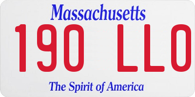 MA license plate 190LL0