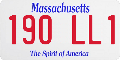 MA license plate 190LL1
