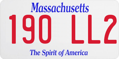 MA license plate 190LL2