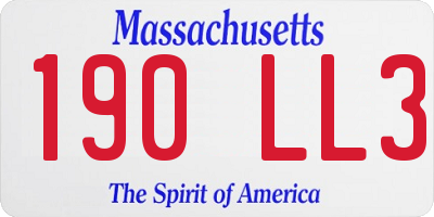 MA license plate 190LL3