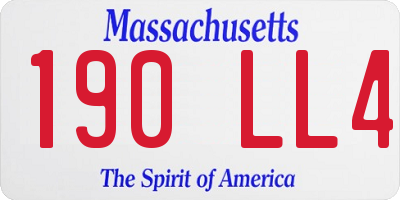MA license plate 190LL4