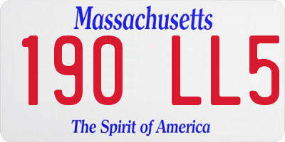 MA license plate 190LL5