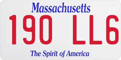 MA license plate 190LL6