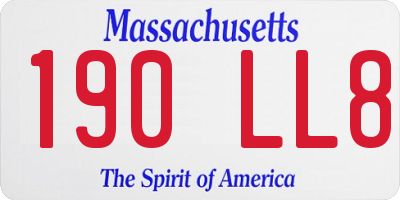 MA license plate 190LL8