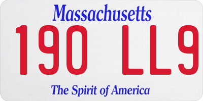 MA license plate 190LL9
