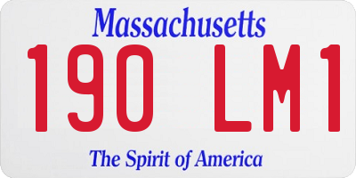 MA license plate 190LM1