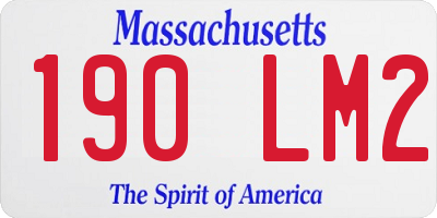 MA license plate 190LM2