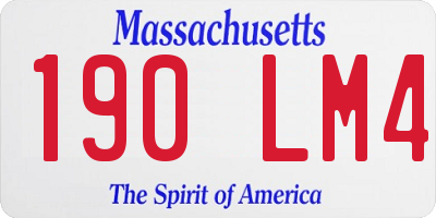 MA license plate 190LM4