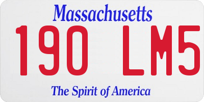 MA license plate 190LM5
