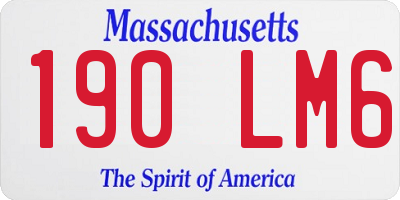 MA license plate 190LM6