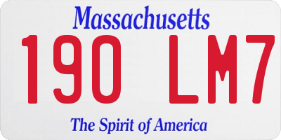 MA license plate 190LM7