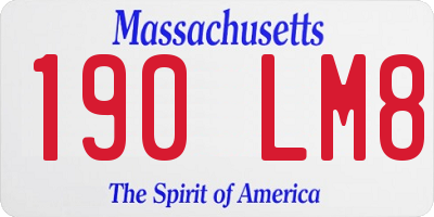 MA license plate 190LM8