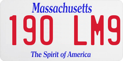 MA license plate 190LM9