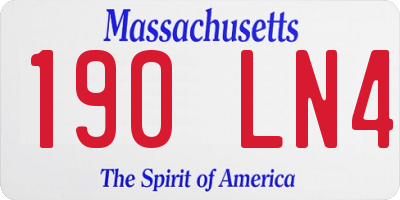 MA license plate 190LN4