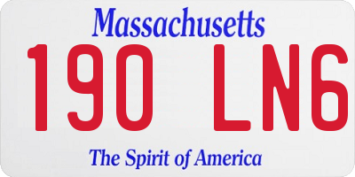 MA license plate 190LN6