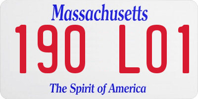 MA license plate 190LO1