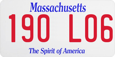 MA license plate 190LO6