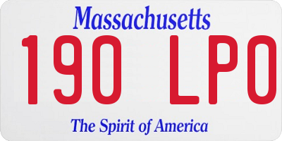 MA license plate 190LP0